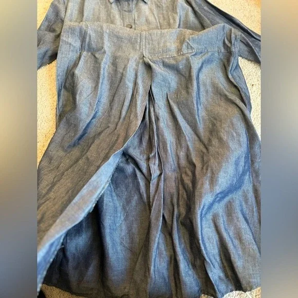 chinese dress ladies Zara Linen Blend Shirt Dress Ecru Yellow main image 0